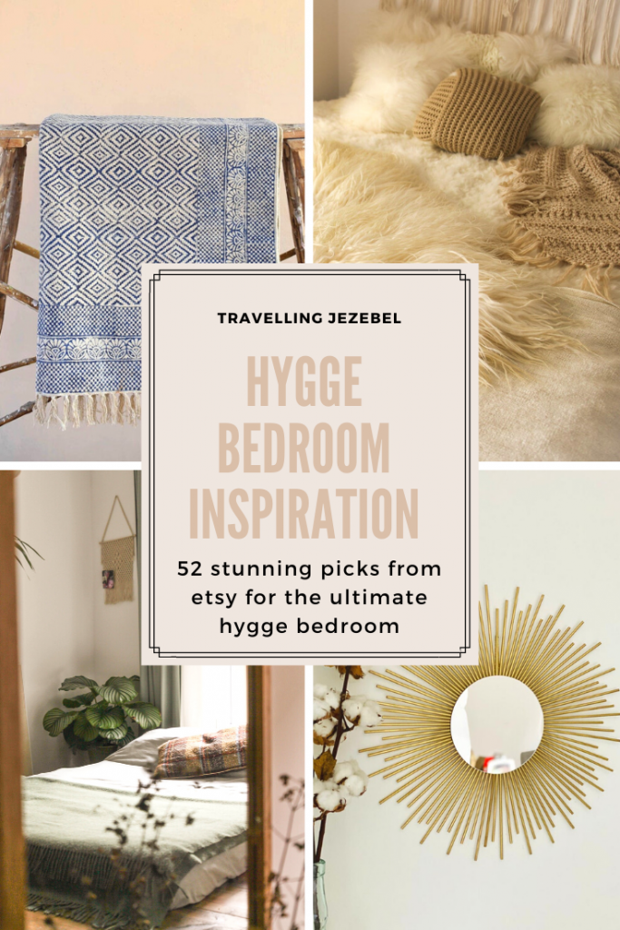 Hygge Bedroom Inspiration | 52 Stunning Picks from Etsy for the Ultimate Hygge Bedroom - I rounded up some beautiful items to create the ultimate hygge bedroom. Scented candles, embroidered cushions & knitted throws aplenty make up this list. #hygge #hyggehome #hyggebedroom #bohointerior #bohodecor #homeinspo