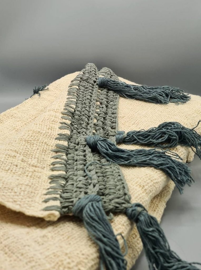handmade blanket from recycled cotton