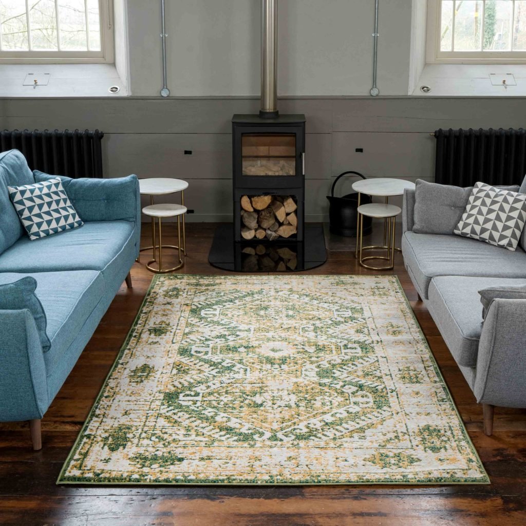 green boho rugs