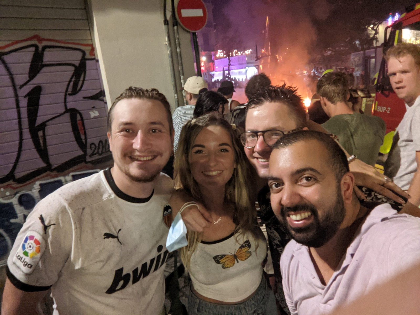 dani and her friends at fallas festival
