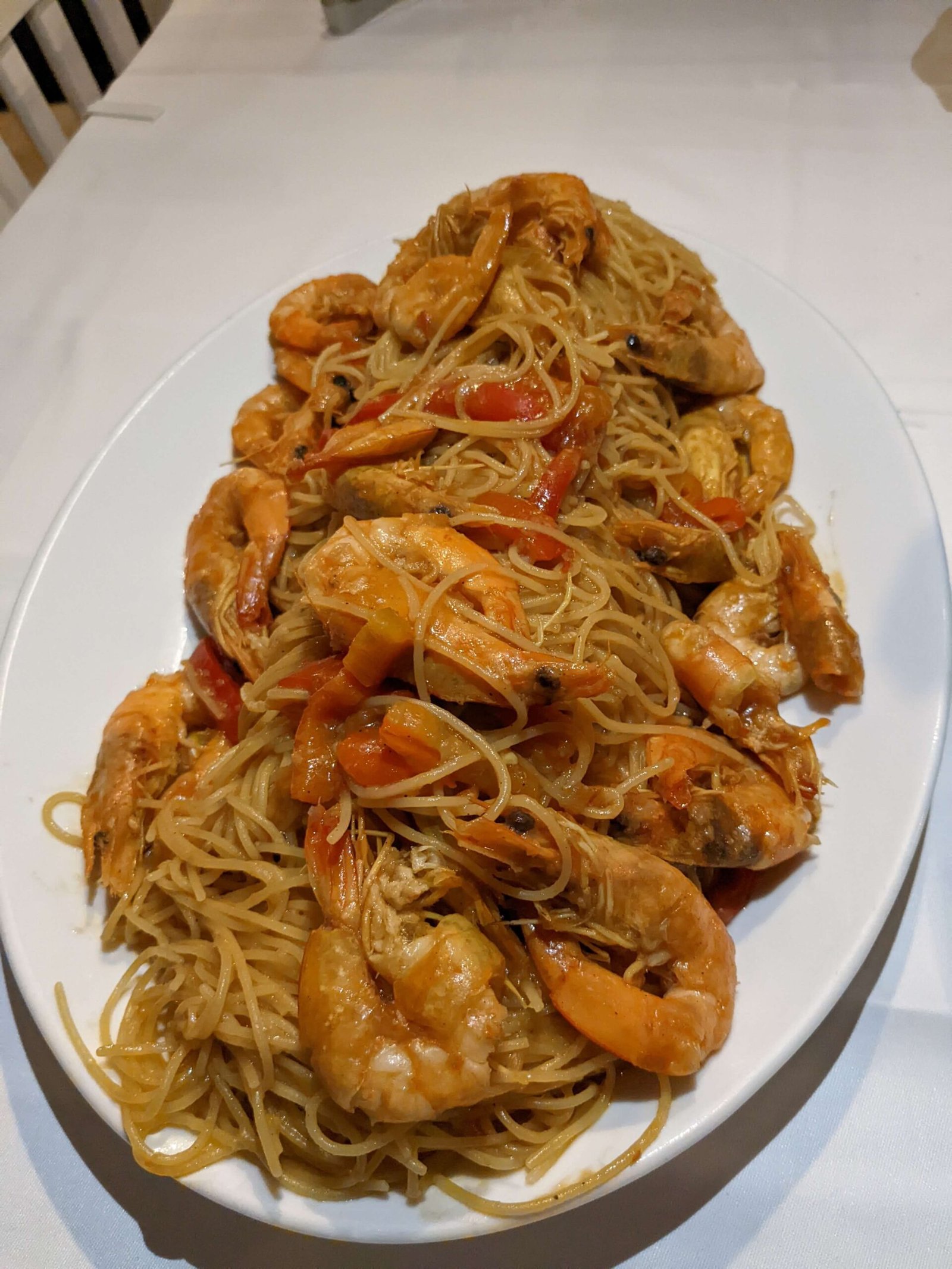 prawn linguini in limeni greece