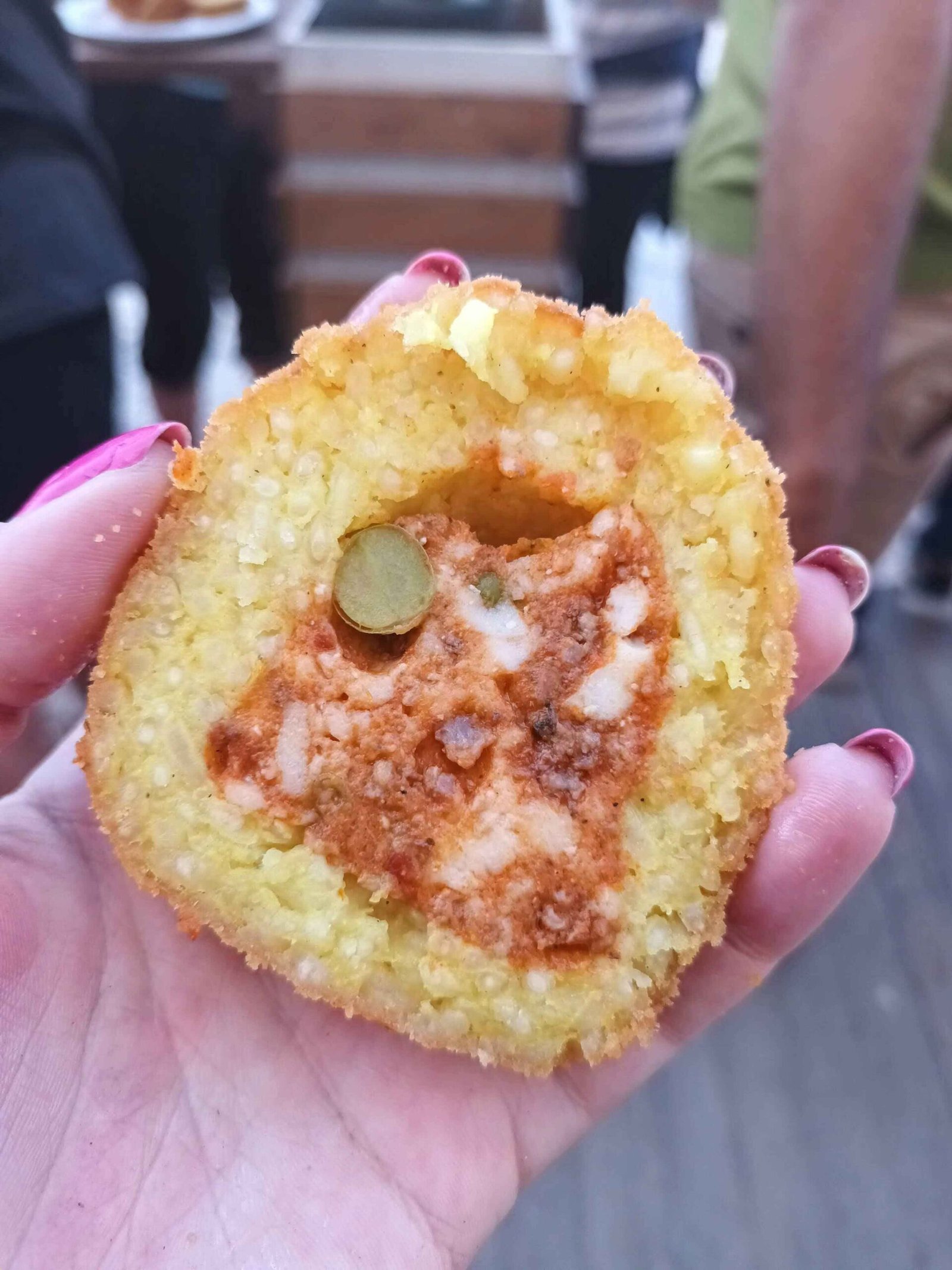 arancino cut in half