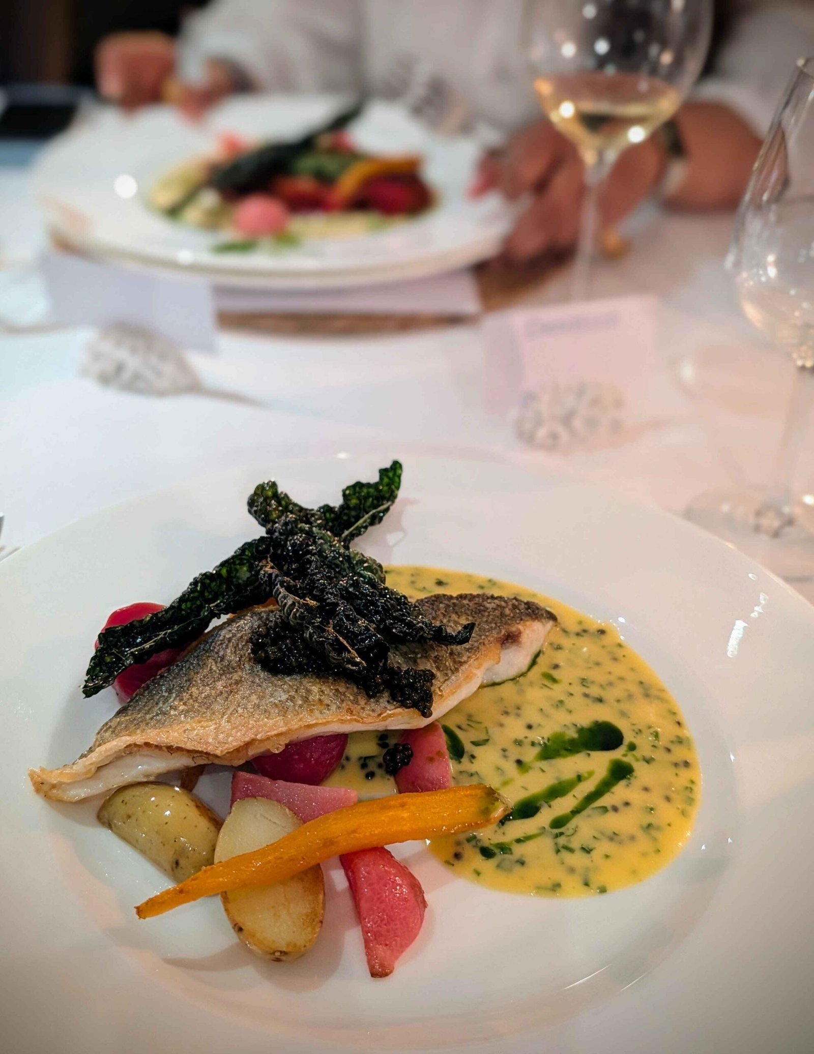 sea bass and caviar