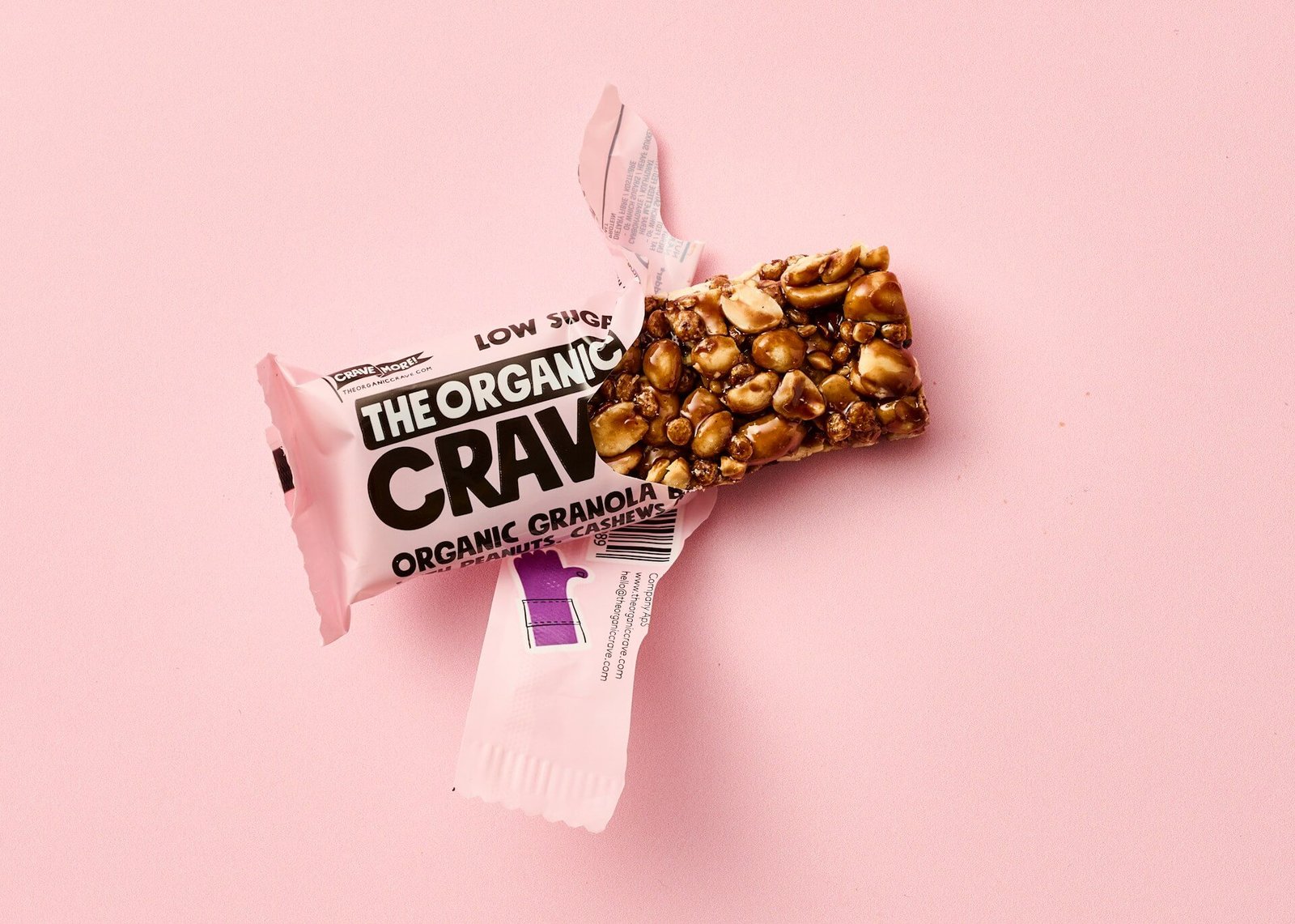 protein bar on a pink background