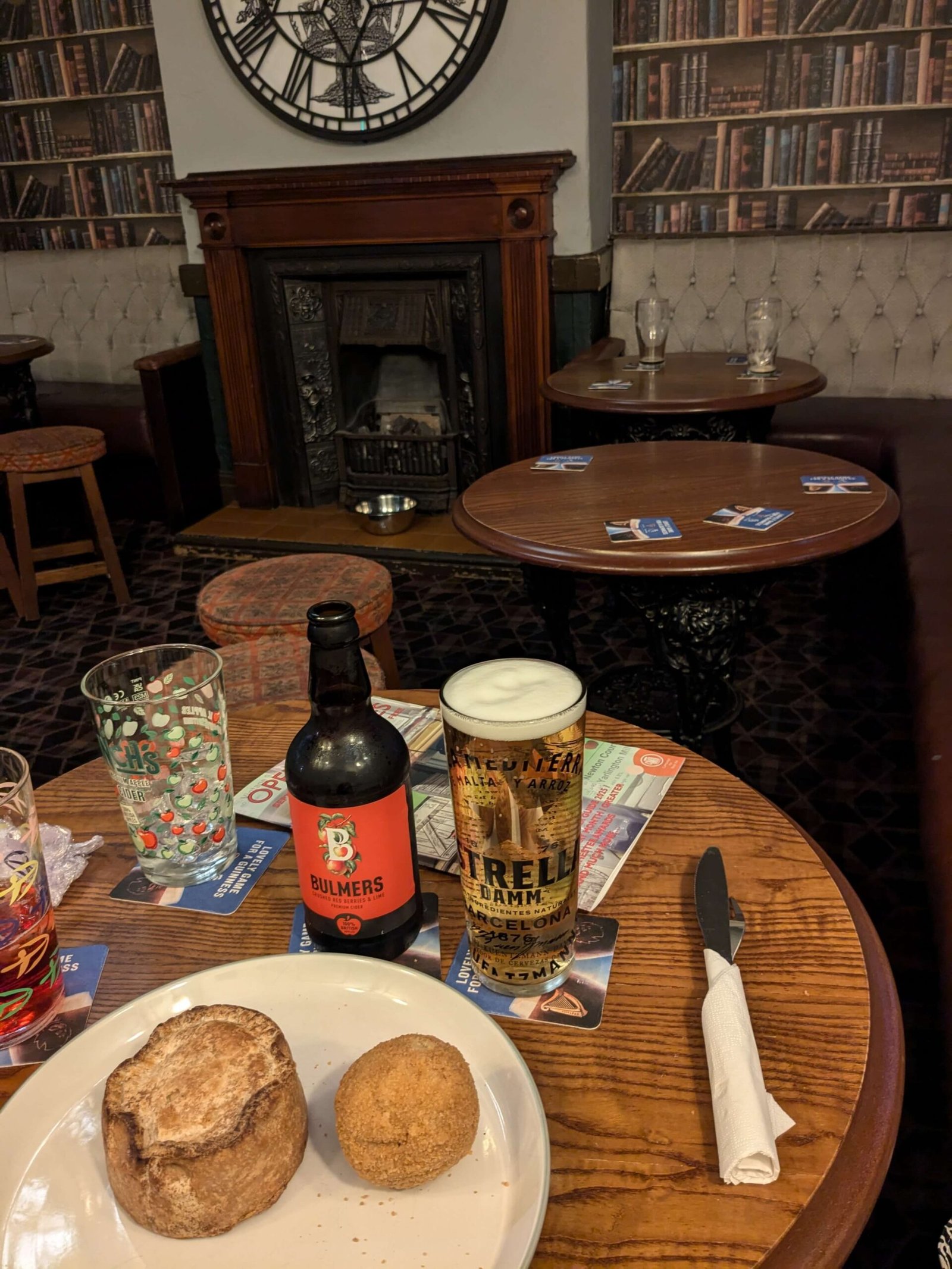 pork pie and a pint of beer in a pub