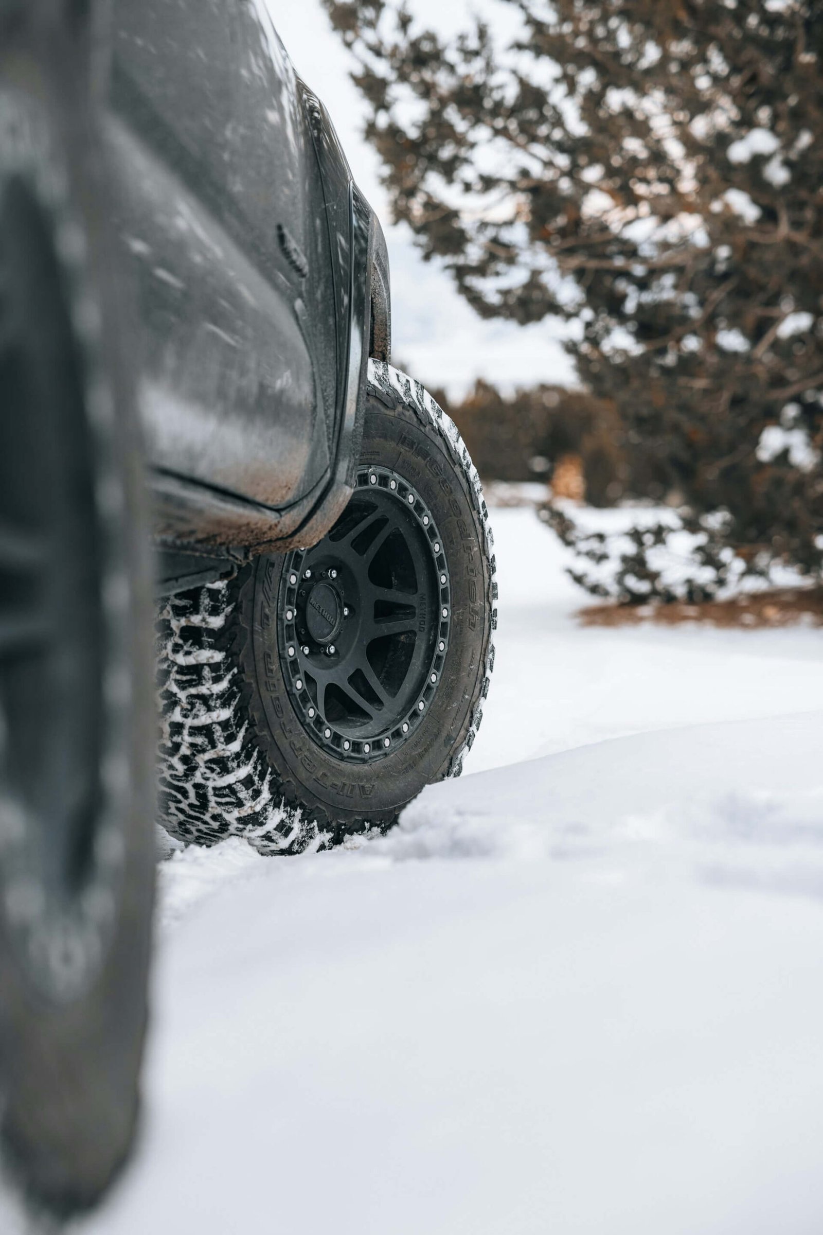 alloy wheels in the snow