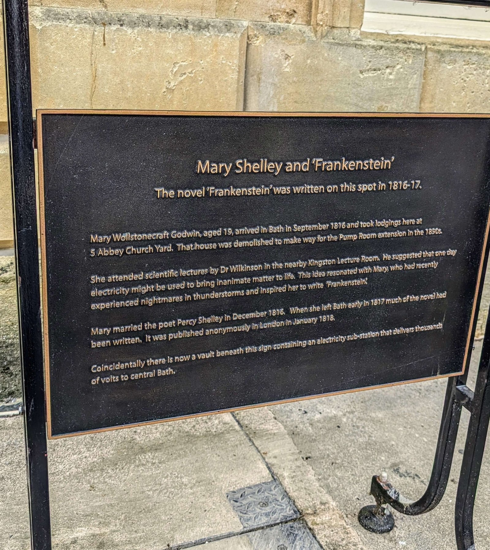 mary shelley plaque in bath